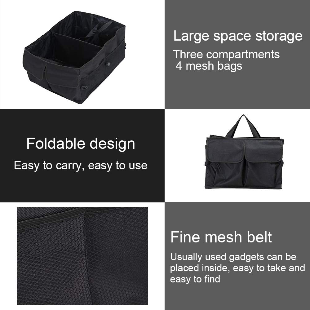 Black Folding Car Trunk Organizer