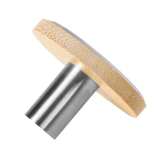 Natural Bamboo Stainless Steel Hook Wall Rustproof Shelf