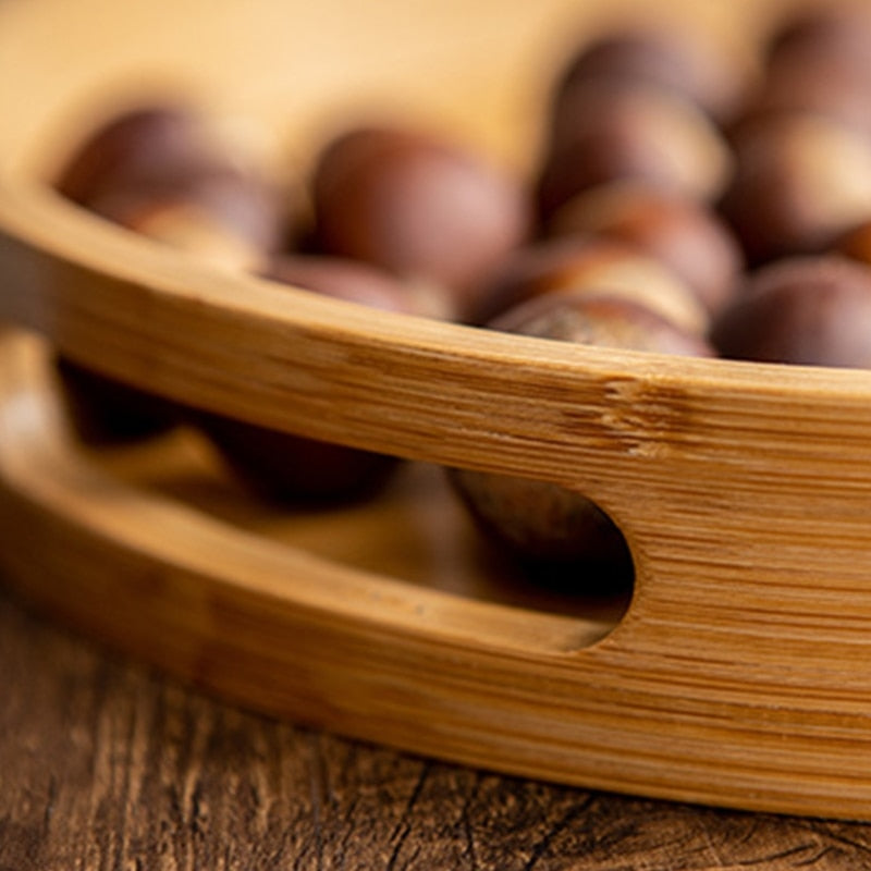 Bamboo Round Serving Tray Multipurpose Platter