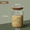 Wood Lid Glass Airtight Canister Food Container