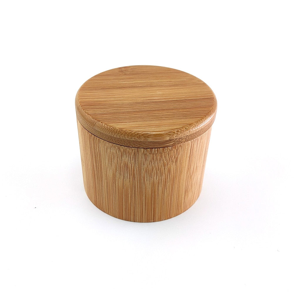 Bamboo Storage Canister Jar with Bamboo Magnetic lid salt box