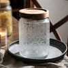 700ml Sealed Storage Jar Embossed Flower Glass