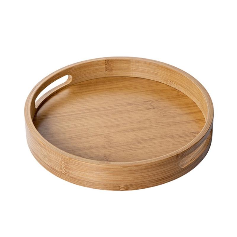 Bamboo Round Serving Tray Multipurpose Platter