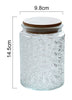 700ml Sealed Storage Jar Embossed Flower Glass