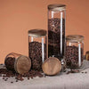 Wood Lid Glass Airtight Canister Food Container