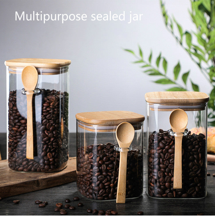 3 Ideas 800-1200ml with Spoon Sealed Jar Storage Tank Condiment