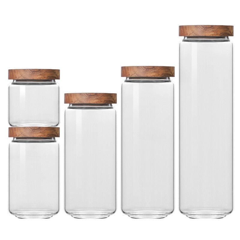 Medium Glass Storage Canister with Wood Lid - Threshold™