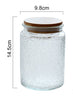 700ml Sealed Storage Jar Embossed Flower Glass