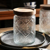 700ml Sealed Storage Jar Embossed Flower Glass