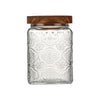 Vintage Engraved Glass Storage Jar