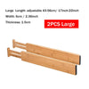 2/4PCS Bamboo Drawer Dividers Bedroom Kitchen Drawer Storage