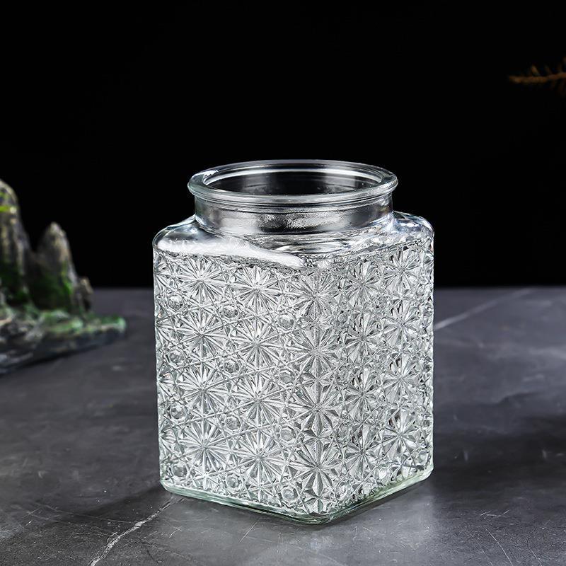 Vintage Engraved Glass Storage Jar