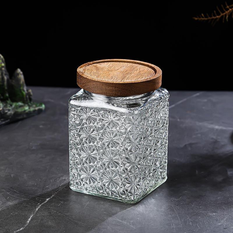 Vintage Engraved Glass Storage Jar