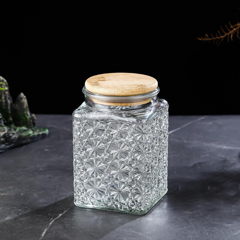 Vintage Engraved Glass Storage Jar