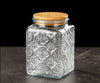 Vintage Engraved Glass Storage Jar