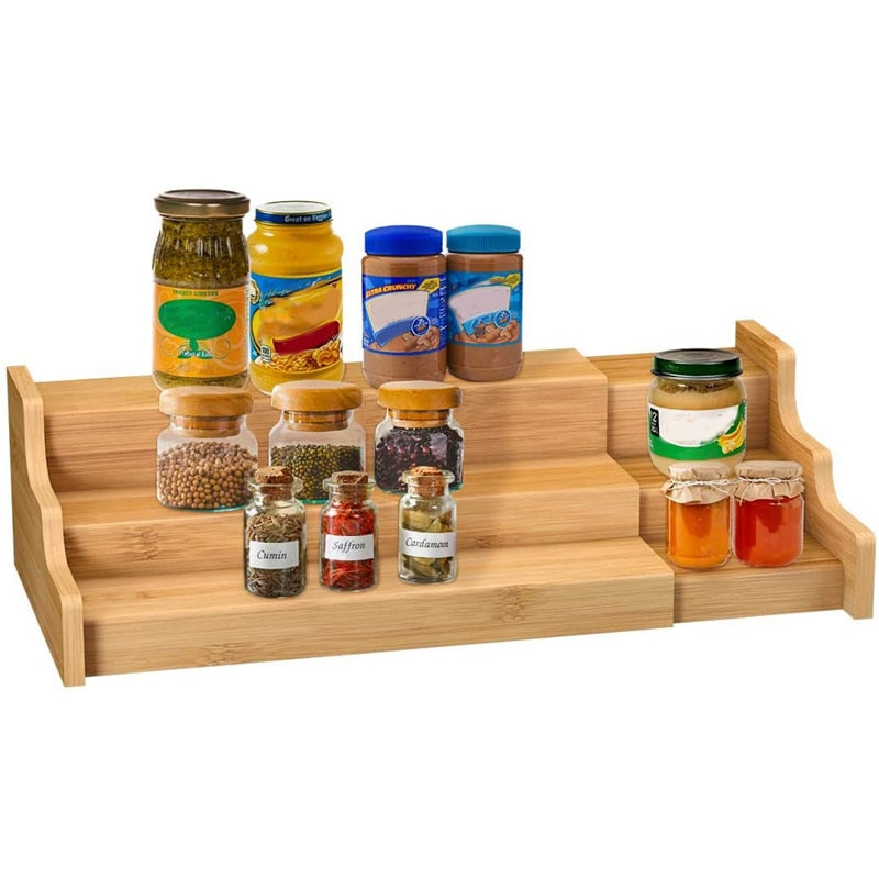 3 Tier Bamboo Expandable Display Shelf Organizer