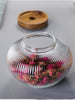 Wood Lid Glass Airtight Canister Storage Bottles Jar