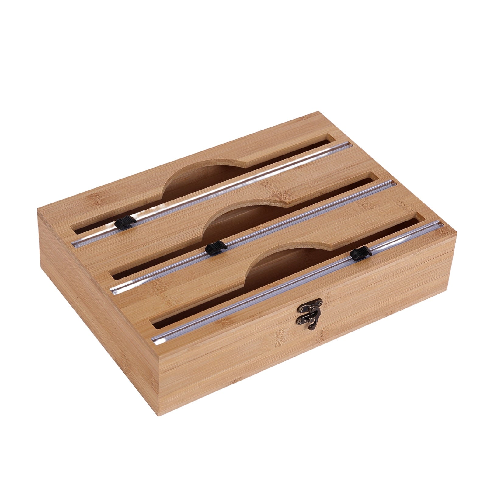 3 In 1 Bamboo Wrap Dispenser Storage Dispenser