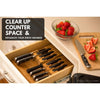 Load image into Gallery viewer, Knife Block Holder Natural Bamboo Cutlery Drawer Organizer