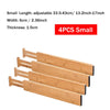 2/4PCS Bamboo Drawer Dividers Bedroom Kitchen Drawer Storage