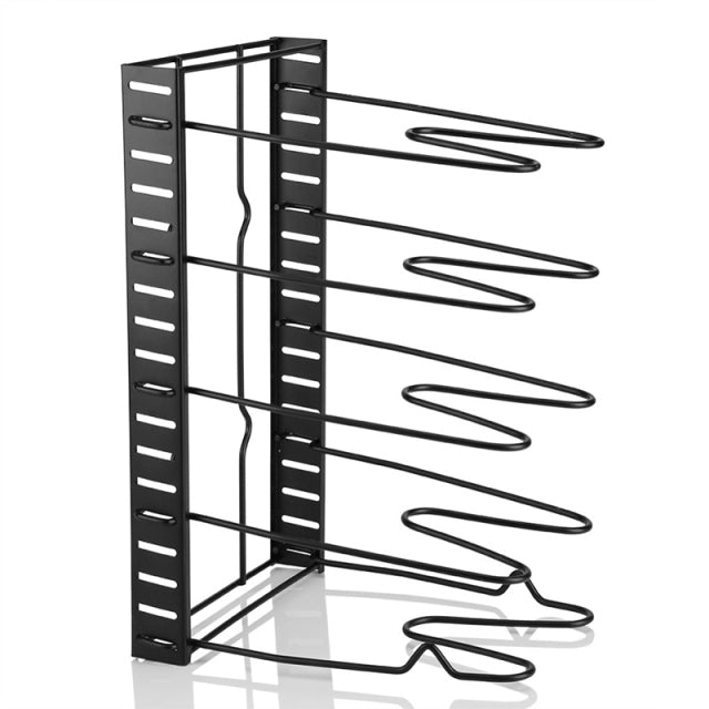 Pot and Pan Organizer for Cabinet Adjustable 8 Non-Slip Tiers Pot Rack