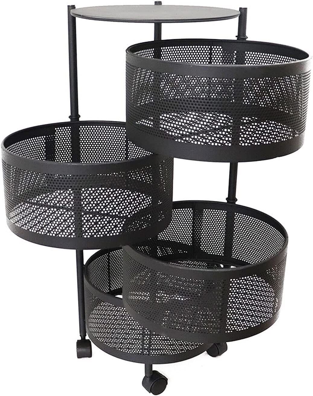 4 tier storage rack with wheels Kitchen Bathroom Storage Basket With Wheel  - STORAIZER