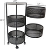 4 tier storage rack with wheels Kitchen Bathroom Storage Basket With Wheel